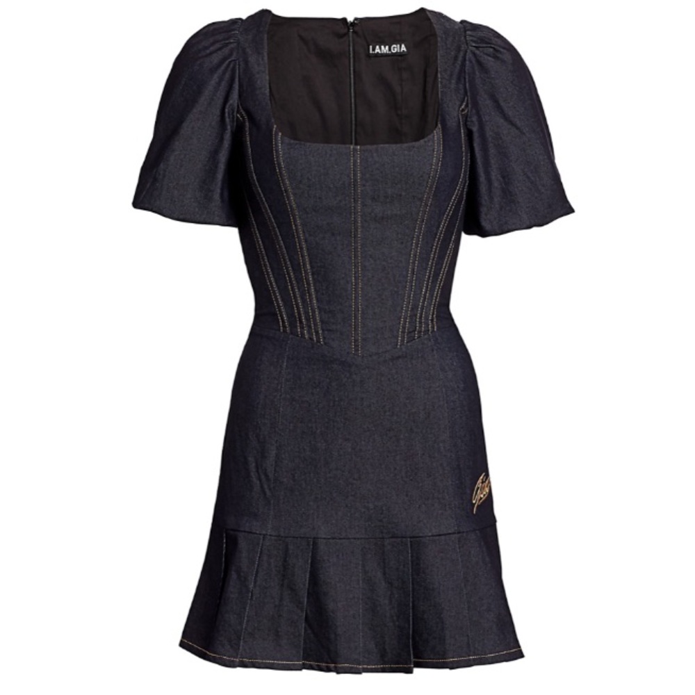 COPY - I.AM.GIA Chelsey Puff-Sleeve Denim Flare D…